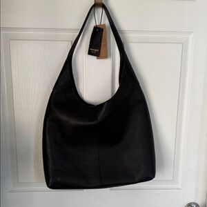 Margot Classic Black Leather Hobo Bag